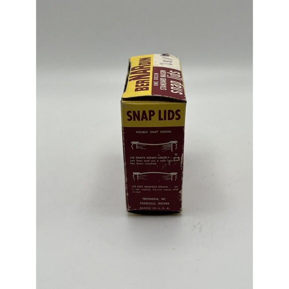 Vintage BERNARDIN Standard Mason Snap Lids  Indiana 7/12 Incomplete Set In Box - Picture 2 of 5